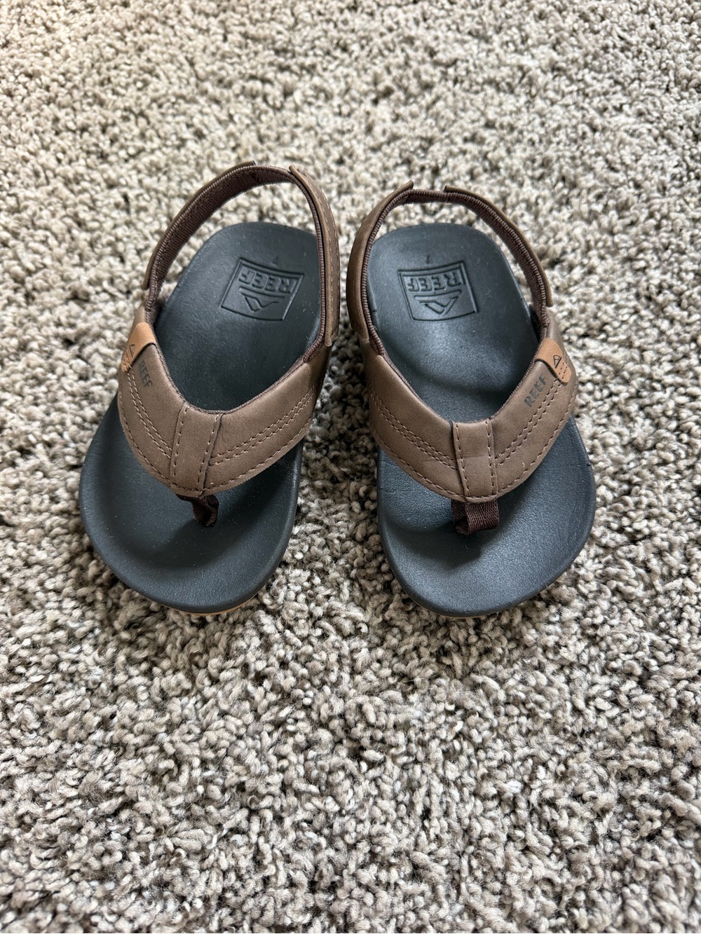 Reef Kids Brown and Black Backstrap Flip Sandals